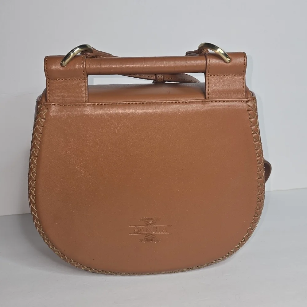 Babylon Bar Tooth Bag Sancia Cognac Brown Purse Crossbody